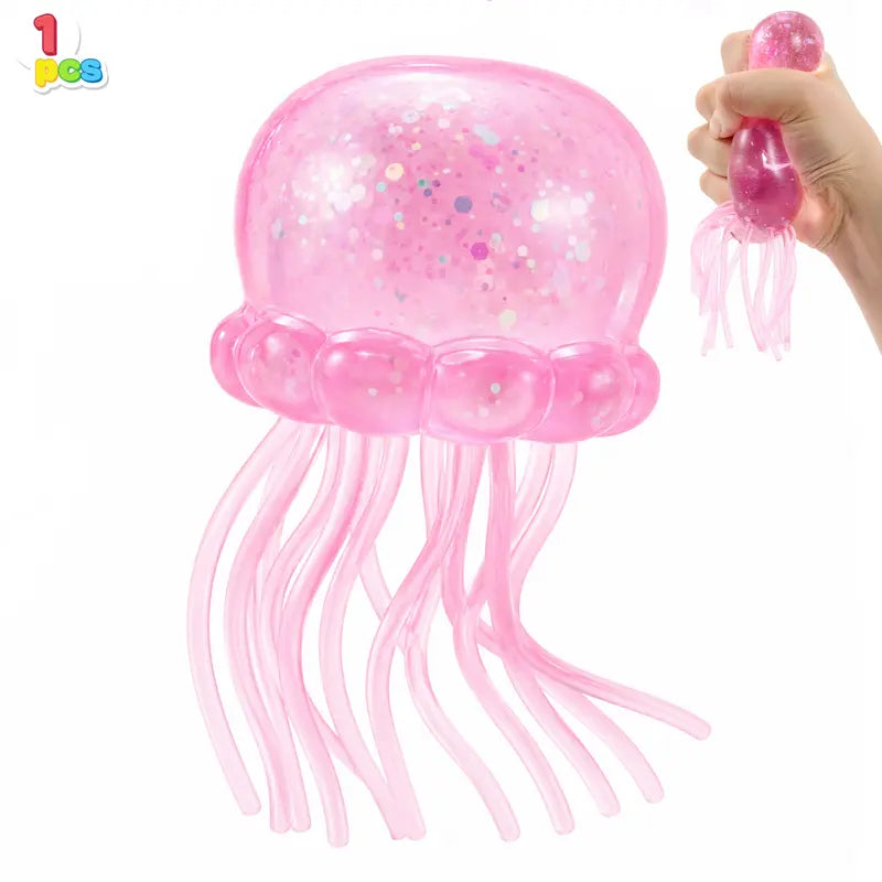 JOYIN 1PCS/3PCS Jellyfish Stress Relief Toys, Jellyfish Glitter Squishy Toy, Slow Rising Toy for Kids & Adults, Anxiety Relief Fidget Sensory Toy, Soft Squeeze Decompression Dough for Adults Gifts, Party Favors, Office Desk Decorations