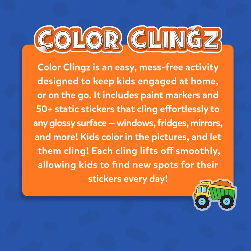 Skillmatics Color Clingz – 50+ Reusable Static Stickers for Creative Fun, Perfect Travel Toy & Mess-Free Art Kit for Kids Ages 3-7