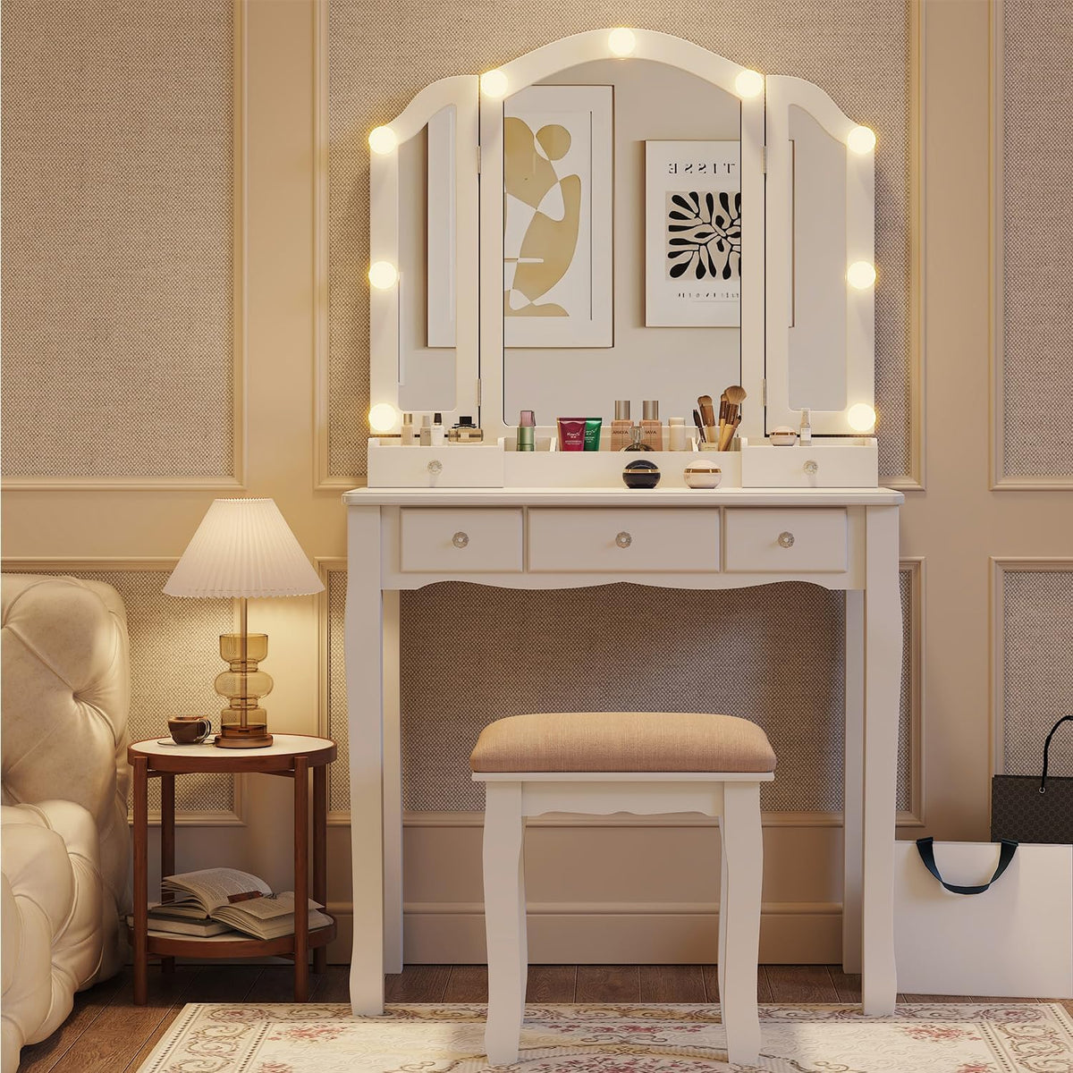 Makeup Vanity with Lights Vanity Desk with Mirror and Lights Makeup Vanity with Drawers Vanity Table with Light Vanity with Lighted Mirror and Chair