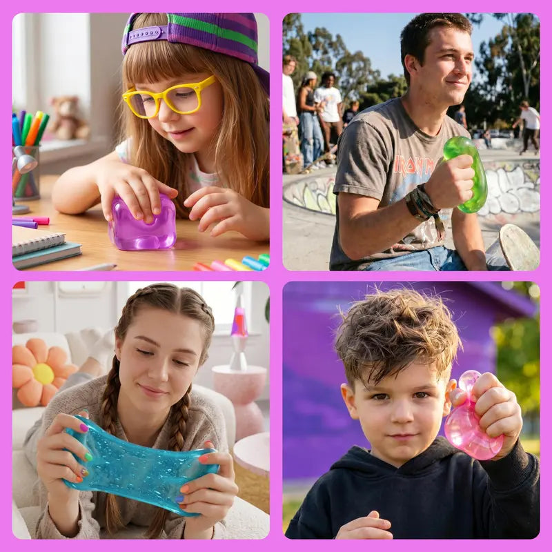 JOYIN 4 Pack Stress Cube / 1 Pcs Stress Cube, 2'' High Density Cube Fidget Toy, Stress Relief with Slow Rising Sensory Squishy Toys for Kids Adults, Birthday Gifts, Party Favors, Classroom Prizes for Boys Girls, Butter Stick Squishy