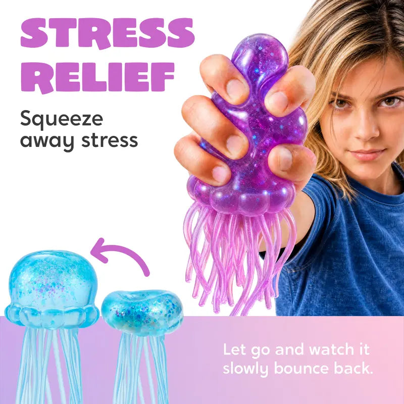 JOYIN 1PCS/3PCS Jellyfish Stress Relief Toys, Jellyfish Glitter Squishy Toy, Slow Rising Toy for Kids & Adults, Anxiety Relief Fidget Sensory Toy, Soft Squeeze Decompression Dough for Adults Gifts, Party Favors, Office Desk Decorations