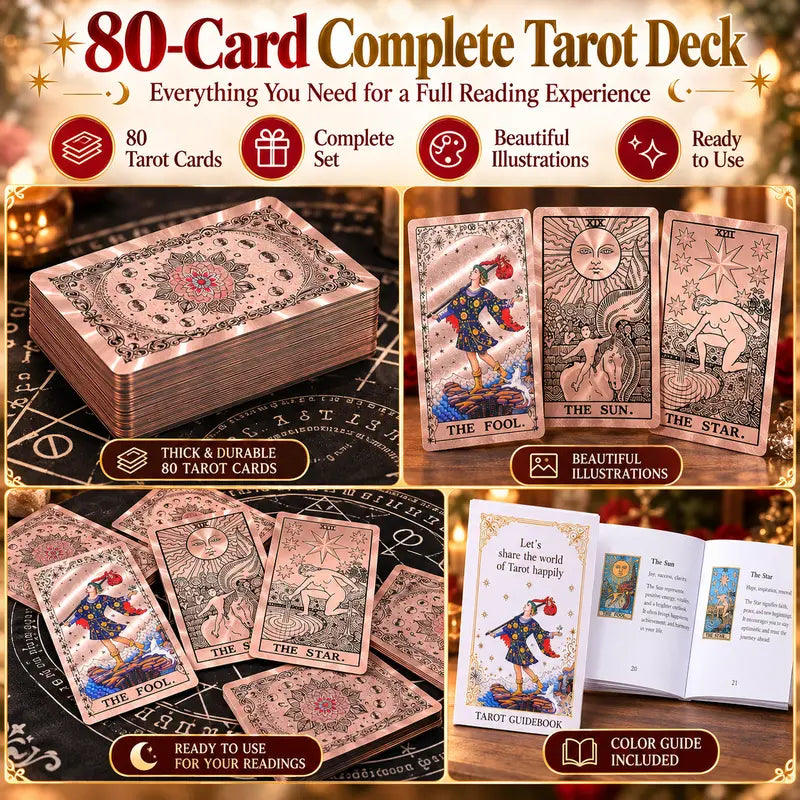Enchanting Complete Tarot Cards Gift Set: Your Ultimate Guide to Witchy Divination with Storage Bag & Tablecloth