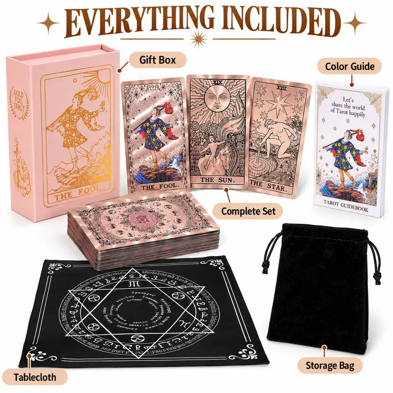 Enchanting Complete Tarot Cards Gift Set: Your Ultimate Guide to Witchy Divination with Storage Bag & Tablecloth