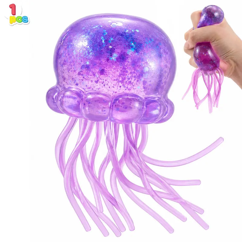 JOYIN 1PCS/3PCS Jellyfish Stress Relief Toys, Jellyfish Glitter Squishy Toy, Slow Rising Toy for Kids & Adults, Anxiety Relief Fidget Sensory Toy, Soft Squeeze Decompression Dough for Adults Gifts, Party Favors, Office Desk Decorations