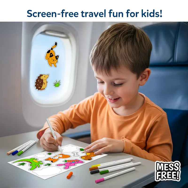 Skillmatics Color Clingz – 50+ Reusable Static Stickers for Creative Fun, Perfect Travel Toy & Mess-Free Art Kit for Kids Ages 3-7