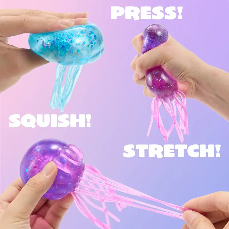 JOYIN 1PCS/3PCS Jellyfish Stress Relief Toys, Jellyfish Glitter Squishy Toy, Slow Rising Toy for Kids & Adults, Anxiety Relief Fidget Sensory Toy, Soft Squeeze Decompression Dough for Adults Gifts, Party Favors, Office Desk Decorations