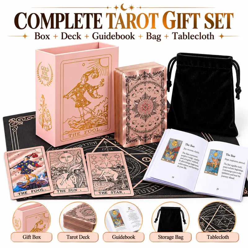 Enchanting Complete Tarot Cards Gift Set: Your Ultimate Guide to Witchy Divination with Storage Bag & Tablecloth