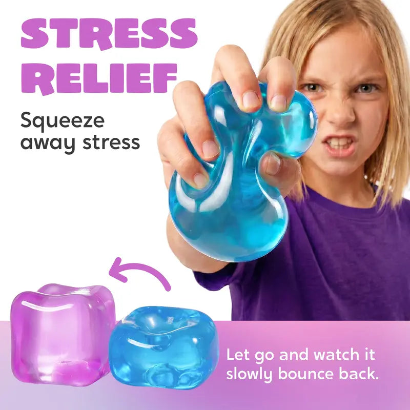 JOYIN 4 Pack Stress Cube / 1 Pcs Stress Cube, 2'' High Density Cube Fidget Toy, Stress Relief with Slow Rising Sensory Squishy Toys for Kids Adults, Birthday Gifts, Party Favors, Classroom Prizes for Boys Girls, Butter Stick Squishy