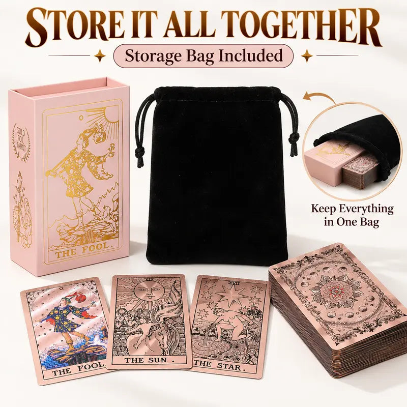 Enchanting Complete Tarot Cards Gift Set: Your Ultimate Guide to Witchy Divination with Storage Bag & Tablecloth