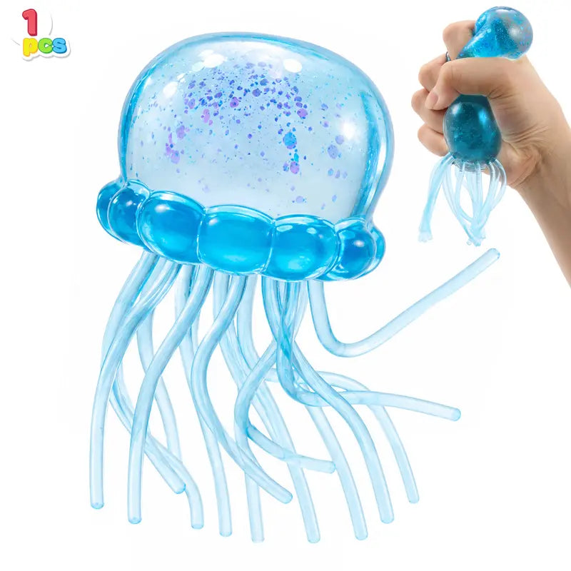 JOYIN 1PCS/3PCS Jellyfish Stress Relief Toys, Jellyfish Glitter Squishy Toy, Slow Rising Toy for Kids & Adults, Anxiety Relief Fidget Sensory Toy, Soft Squeeze Decompression Dough for Adults Gifts, Party Favors, Office Desk Decorations