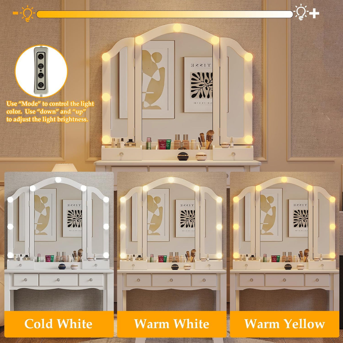 Makeup Vanity with Lights Vanity Desk with Mirror and Lights Makeup Vanity with Drawers Vanity Table with Light Vanity with Lighted Mirror and Chair