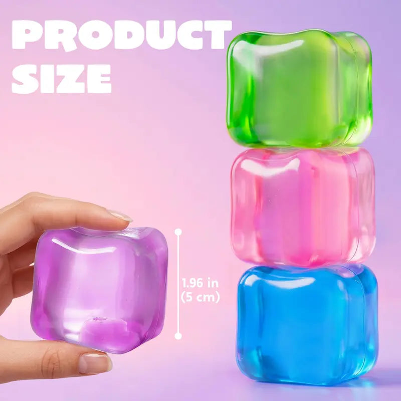 JOYIN 4 Pack Stress Cube / 1 Pcs Stress Cube, 2'' High Density Cube Fidget Toy, Stress Relief with Slow Rising Sensory Squishy Toys for Kids Adults, Birthday Gifts, Party Favors, Classroom Prizes for Boys Girls, Butter Stick Squishy